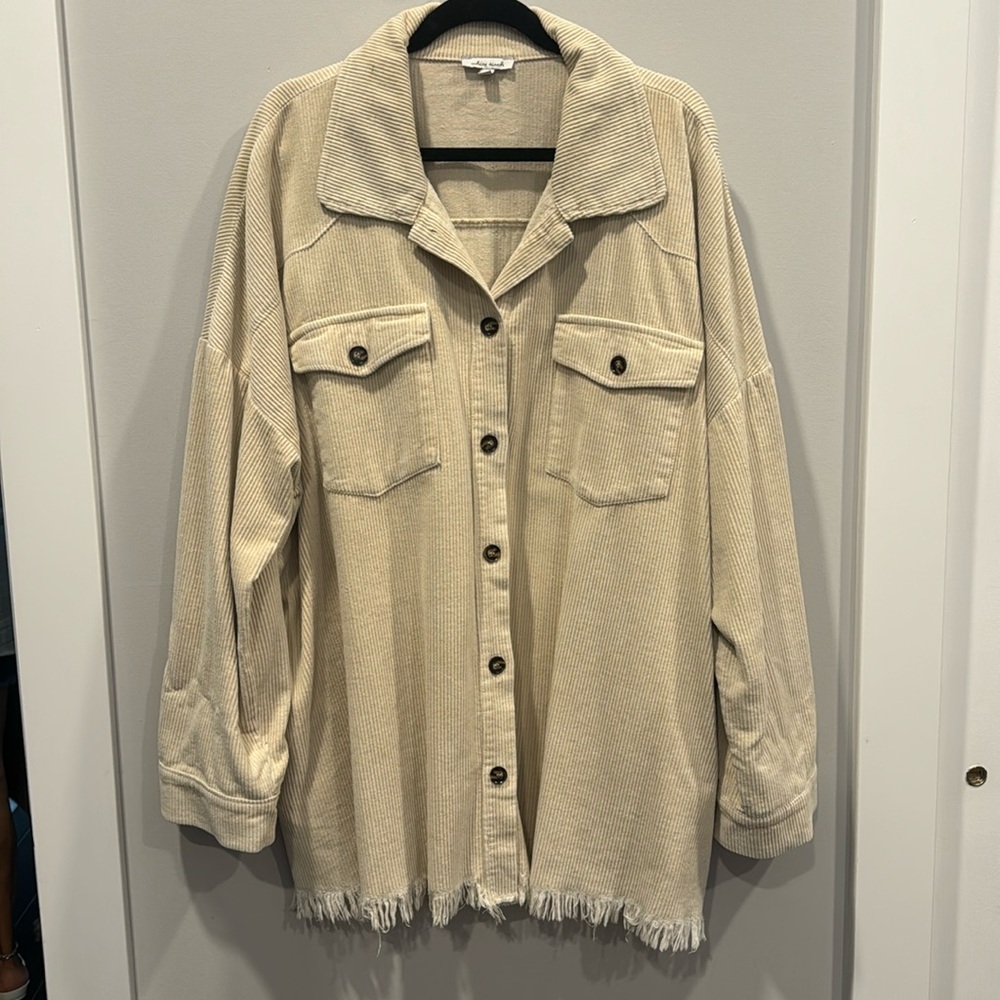 White Birch Corded Shacket